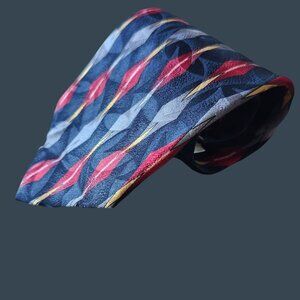 Van Heusen 100% Silk Geometric Pattern Mens Tie 57.75"